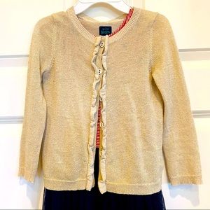 Mini Boden Gold Glittery Button up Cardigan